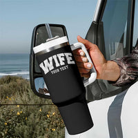 Personalized Wife Tumbler With Handle Custom Text Name Wifey Marriage Anniversary Couple Gift