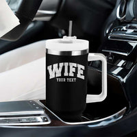 Personalized Wife Tumbler With Handle Custom Text Name Wifey Marriage Anniversary Couple Gift