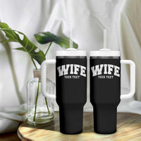 Personalized Wife Tumbler With Handle Custom Text Name Wifey Marriage Anniversary Couple Gift