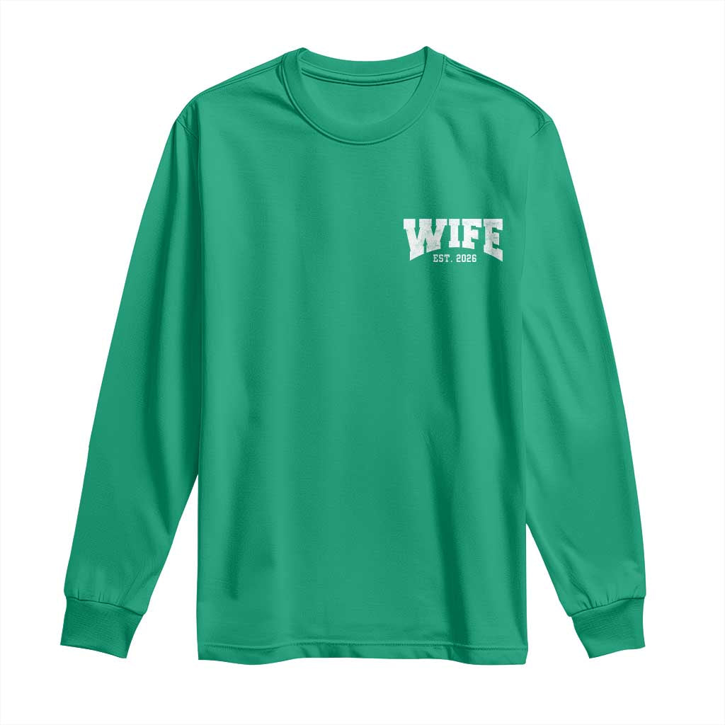 Wife Est 2026 Long Sleeve Shirt Just Married Couple Matching Wedding Honeymoon