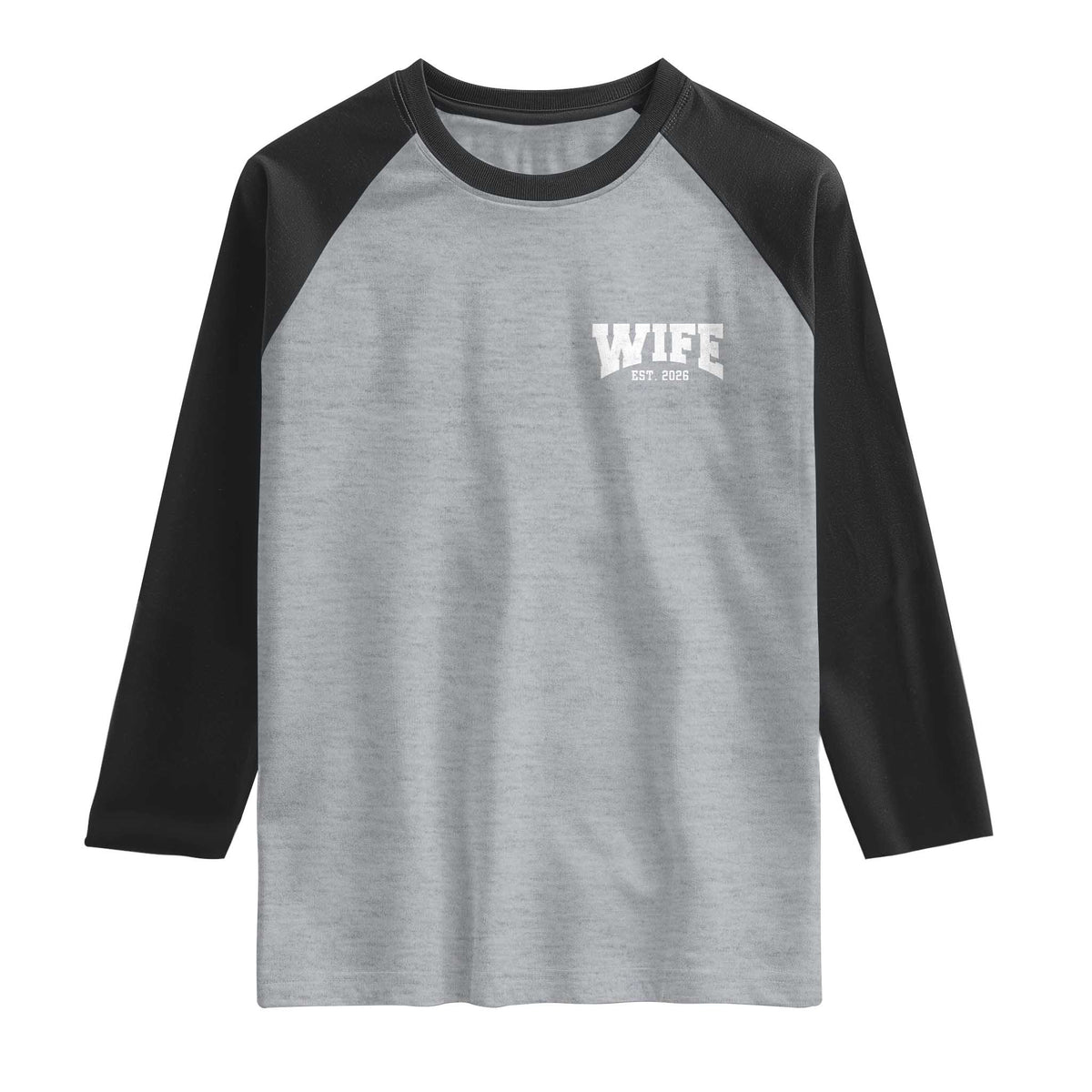 Wife Est 2026 Raglan Shirt Just Married Couple Matching Wedding Honeymoon