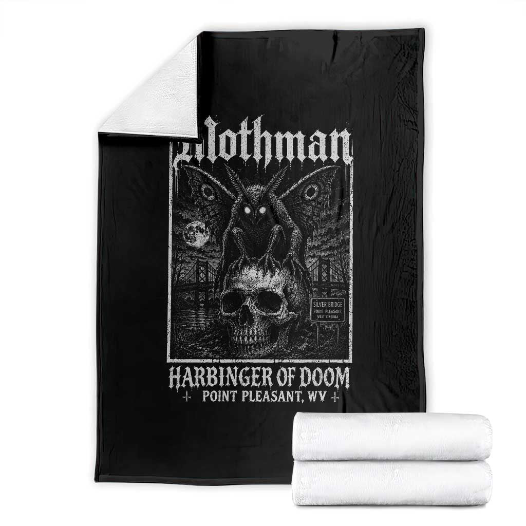 Mothman Harbinger of Doom Point Pleasant WV Throw Blanket Gothic Horror Cryptid Creature
