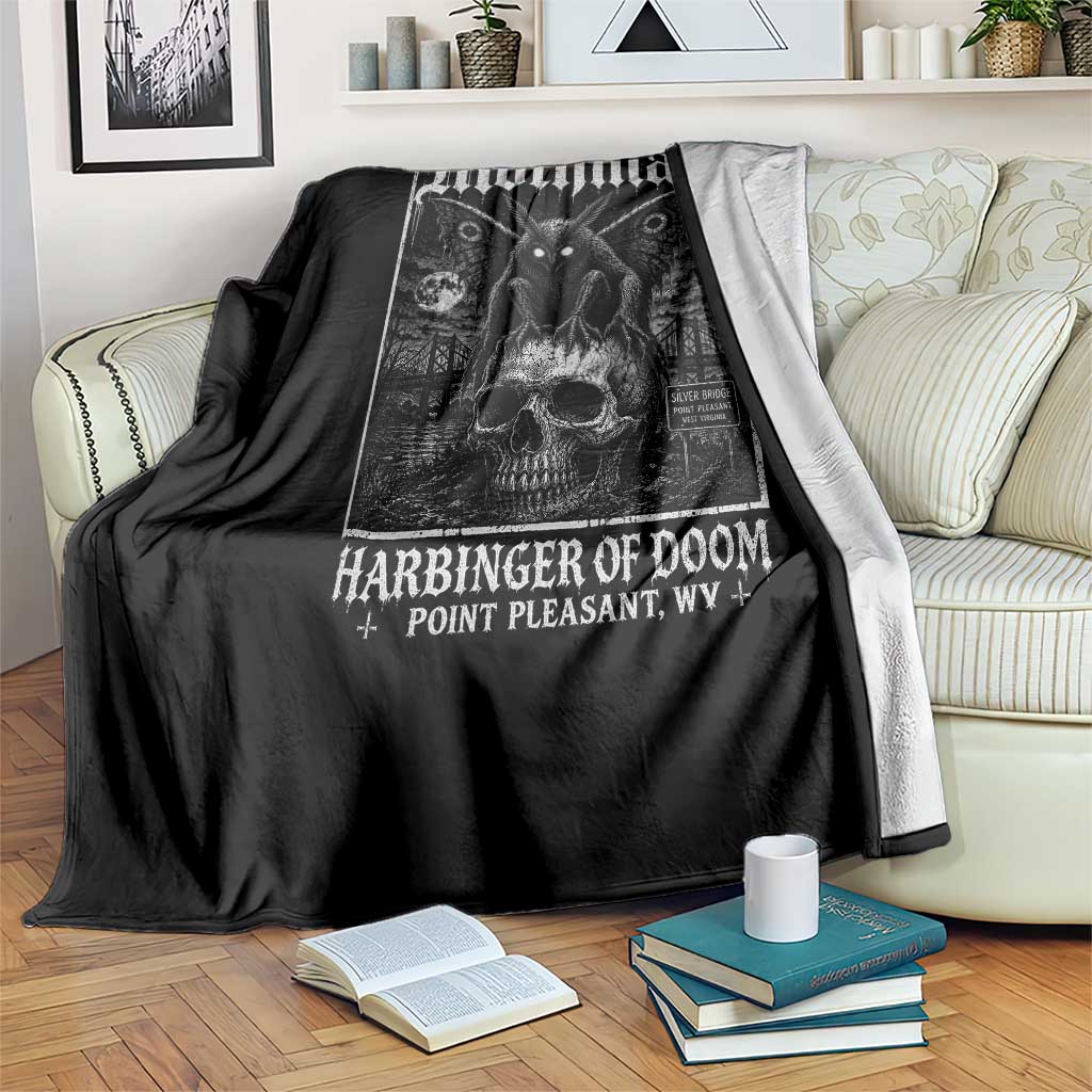 Mothman Harbinger of Doom Point Pleasant WV Throw Blanket Gothic Horror Cryptid Creature