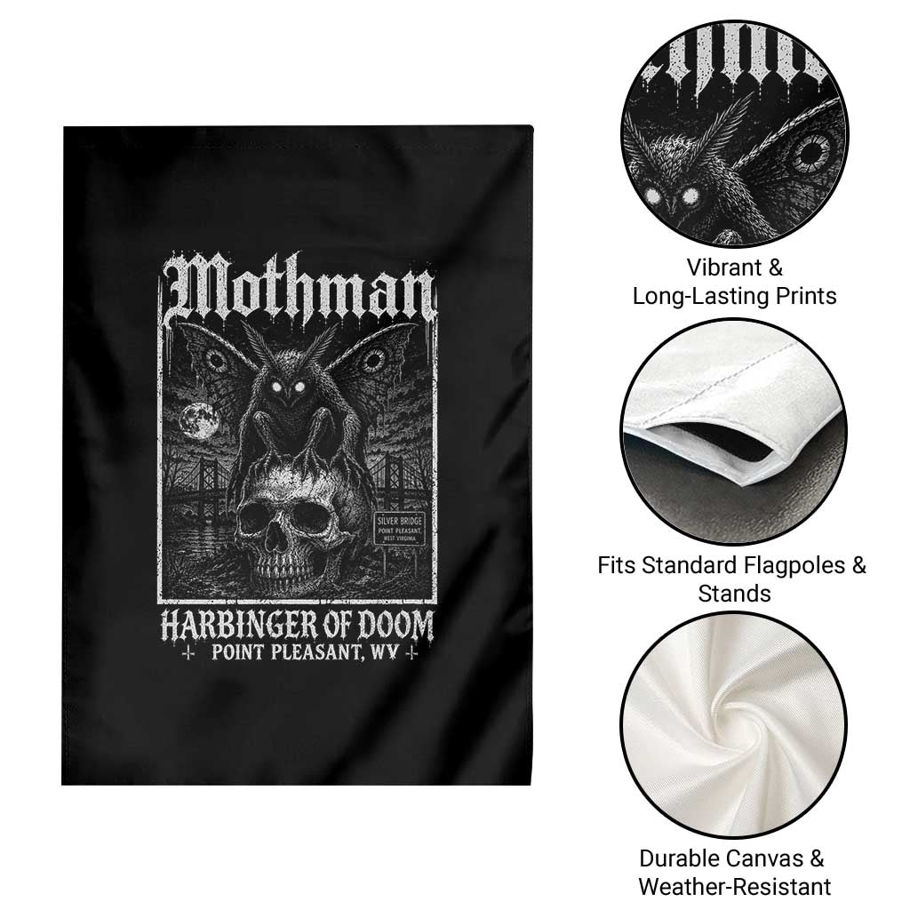 Mothman Harbinger of Doom Point Pleasant WV Garden Flag Gothic Horror Cryptid Creature