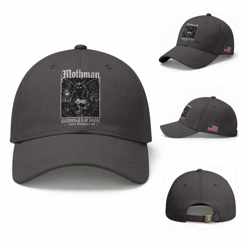Mothman Harbinger of Doom Point Pleasant WV Baseball Cap Gothic Horror Cryptid Creature
