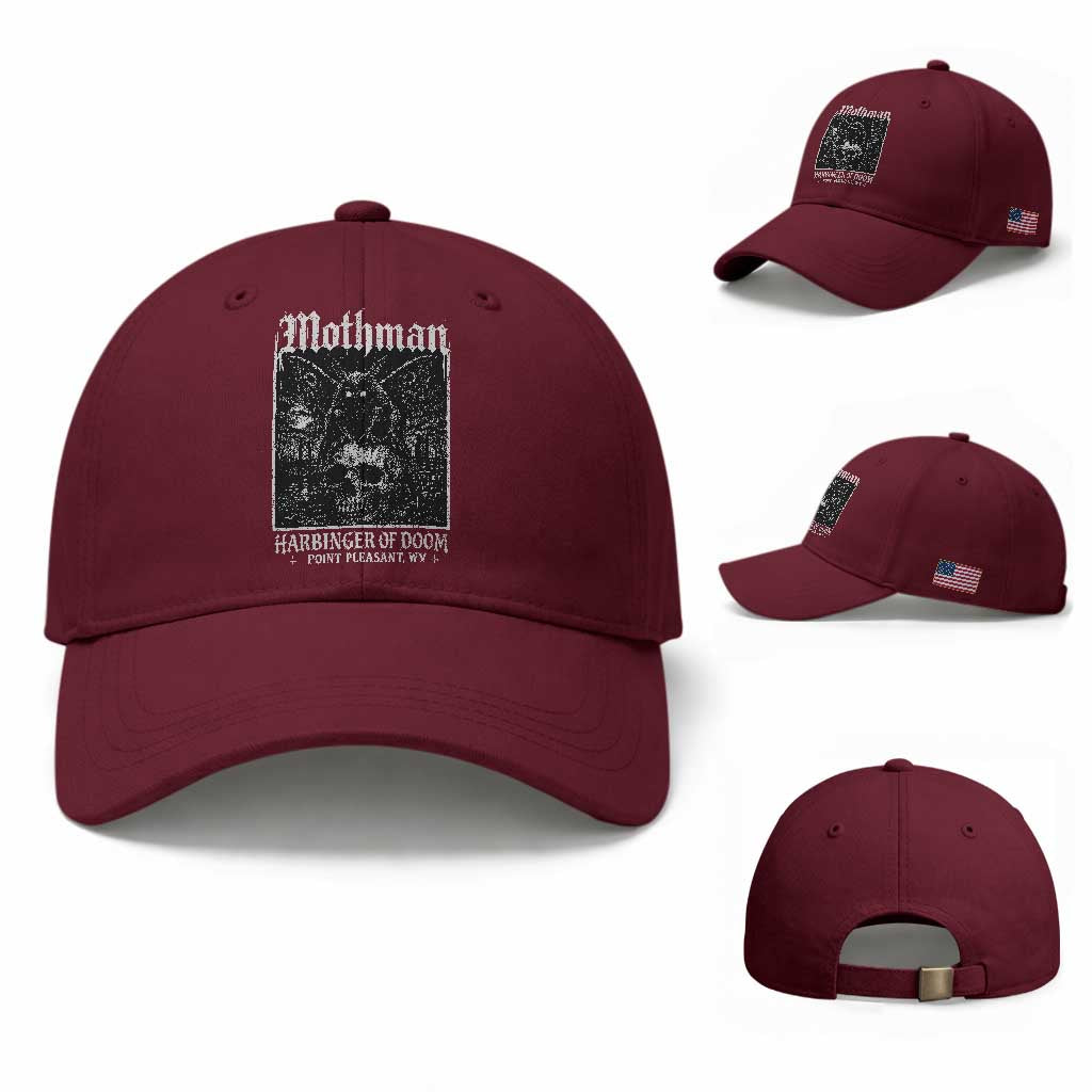 Mothman Harbinger of Doom Point Pleasant WV Baseball Cap Gothic Horror Cryptid Creature