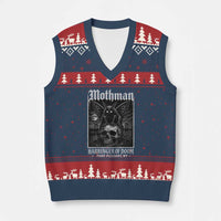 Mothman Harbinger of Doom Point Pleasant WV V-Neck Knit Sweater Vest Gothic Horror Cryptid Creature