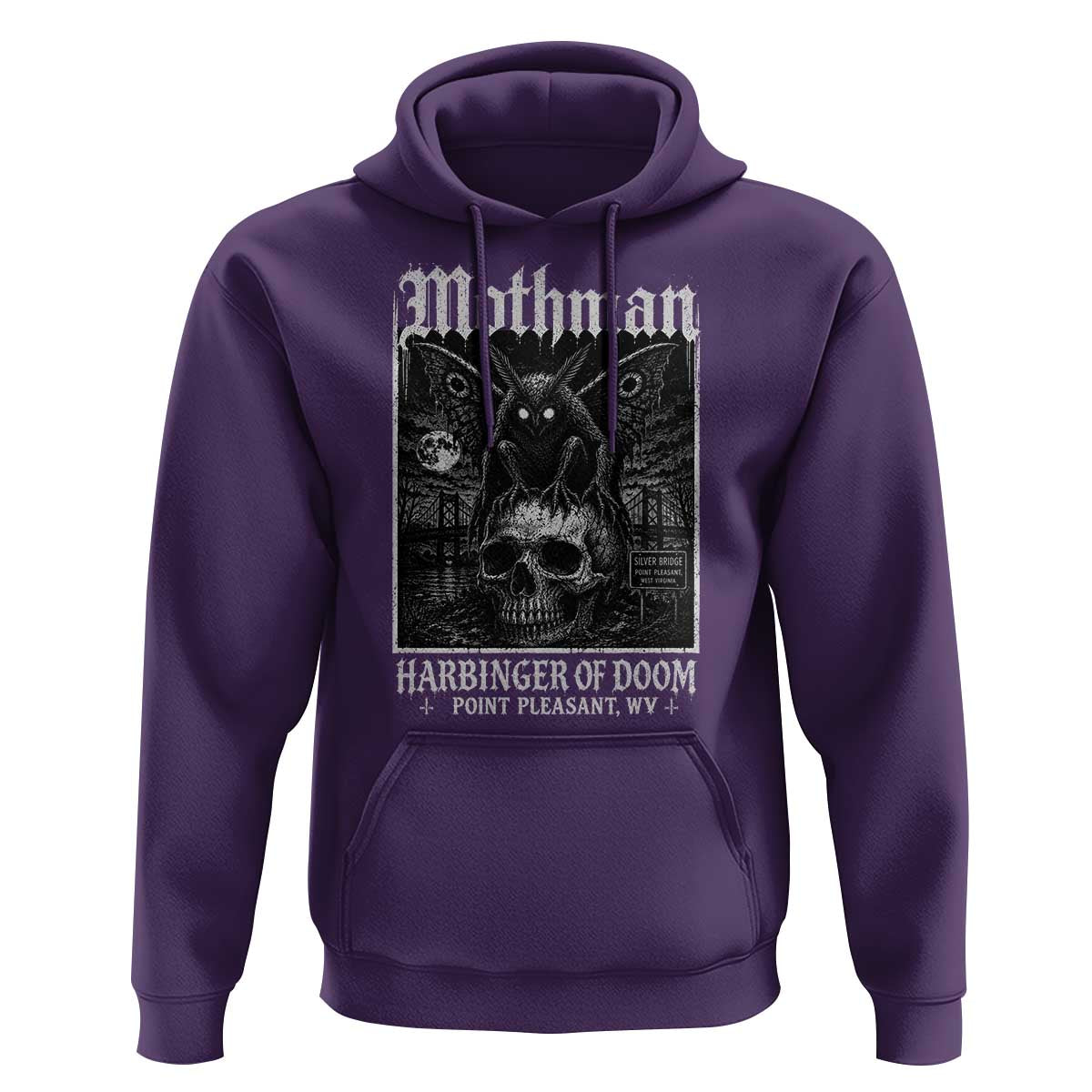 Mothman Harbinger of Doom Point Pleasant WV Hoodie Gothic Horror Cryptid Creature