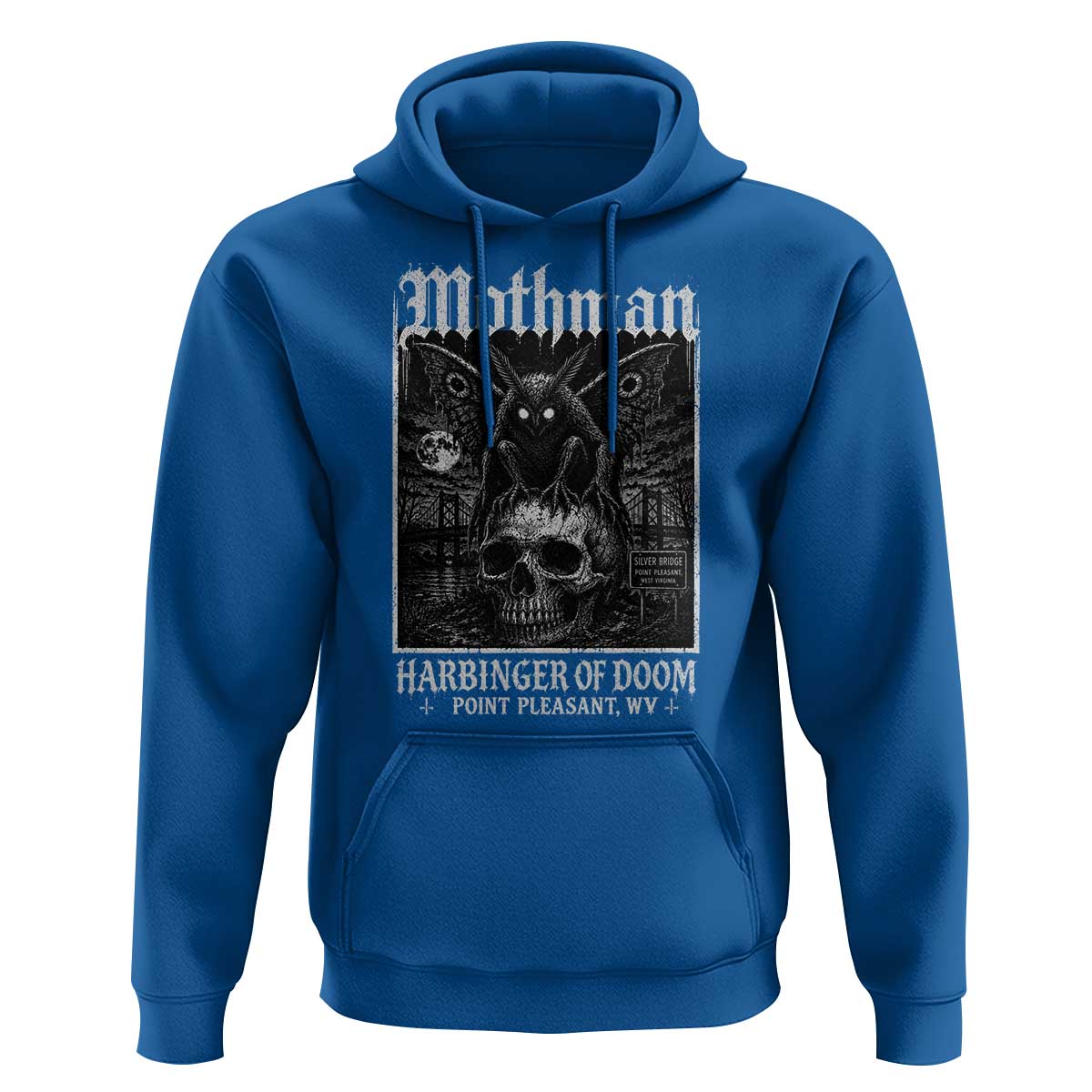 Mothman Harbinger of Doom Point Pleasant WV Hoodie Gothic Horror Cryptid Creature