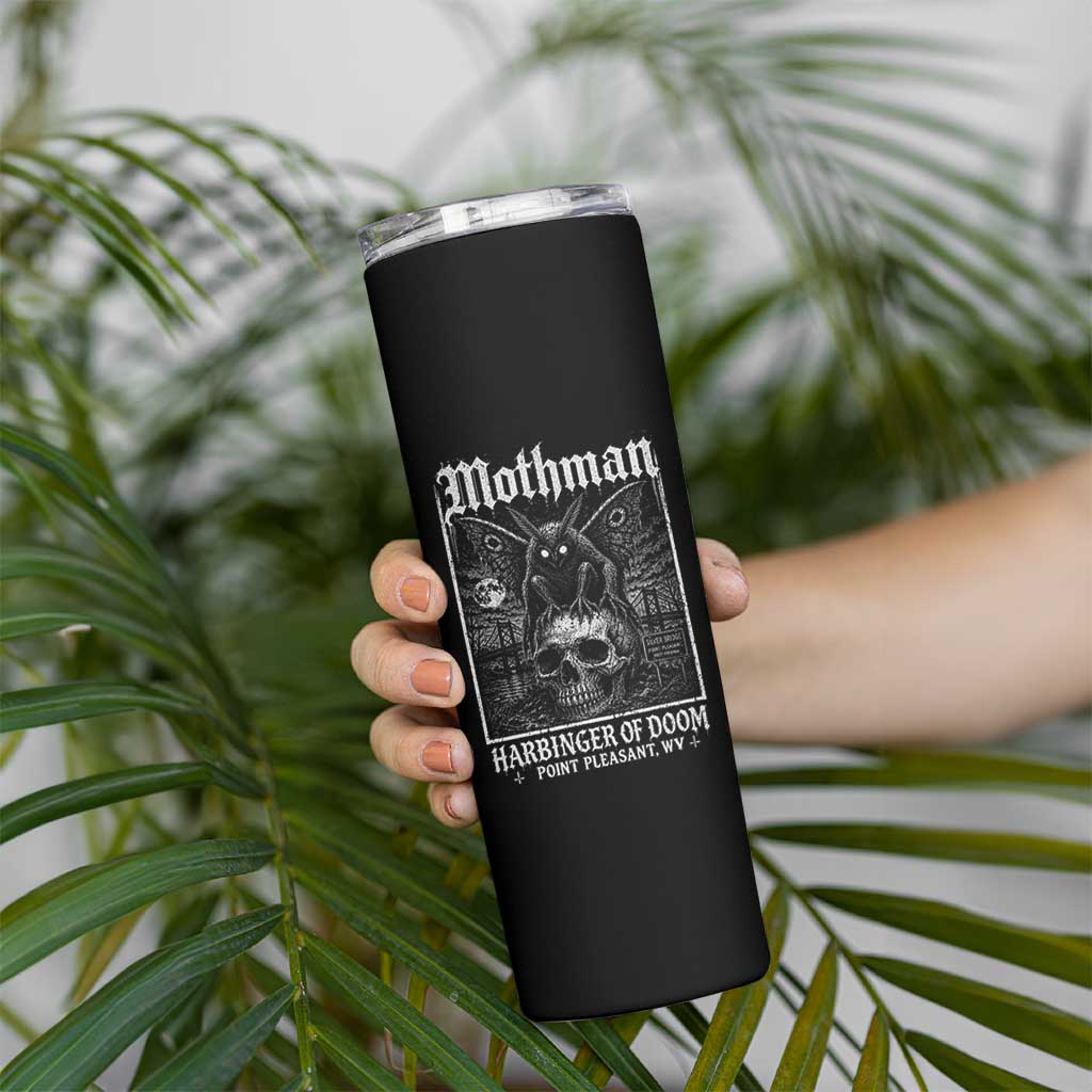 Mothman Harbinger of Doom Point Pleasant WV Skinny Tumbler Gothic Horror Cryptid Creature