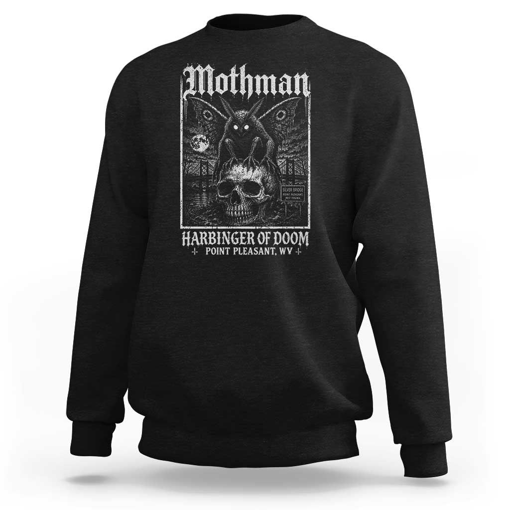 Mothman Harbinger of Doom Point Pleasant WV Sweatshirt Gothic Horror Cryptid Creature