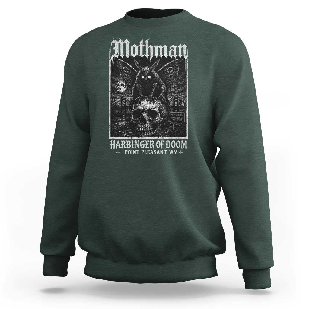 Mothman Harbinger of Doom Point Pleasant WV Sweatshirt Gothic Horror Cryptid Creature