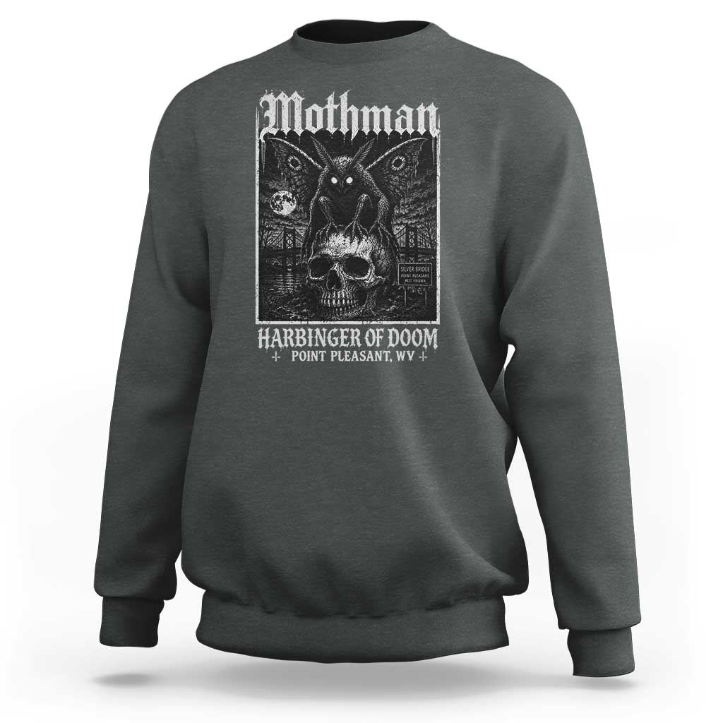 Mothman Harbinger of Doom Point Pleasant WV Sweatshirt Gothic Horror Cryptid Creature