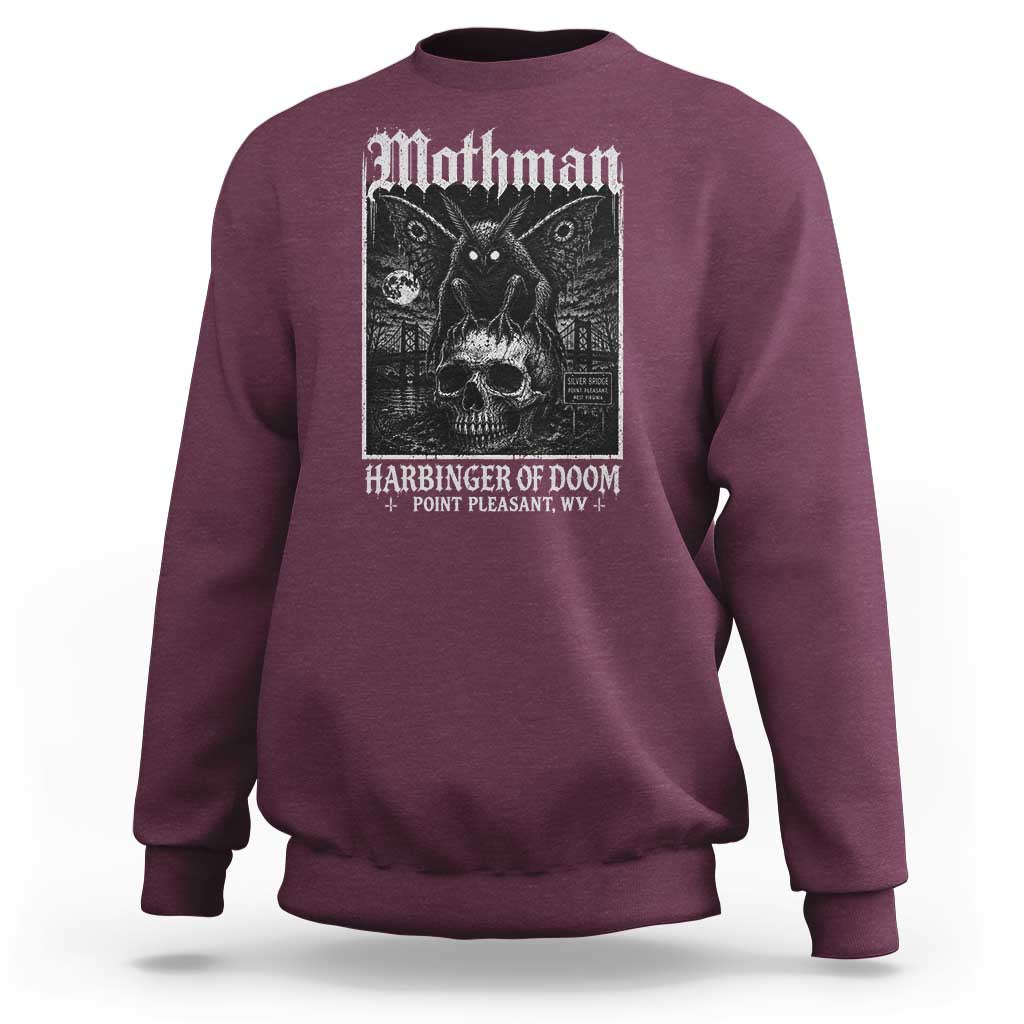 Mothman Harbinger of Doom Point Pleasant WV Sweatshirt Gothic Horror Cryptid Creature