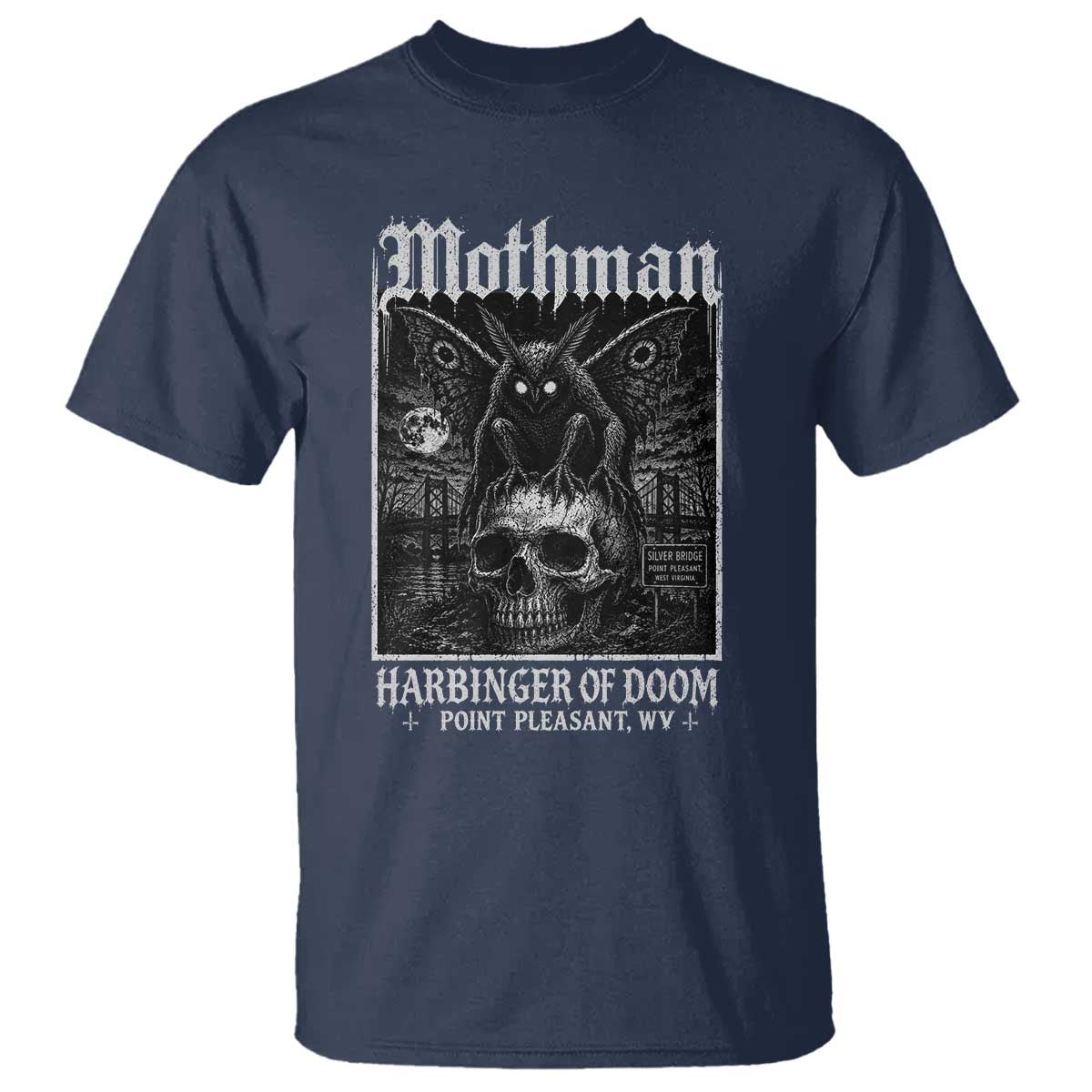 Mothman Harbinger of Doom Point Pleasant WV T Shirt Gothic Horror Cryptid Creature