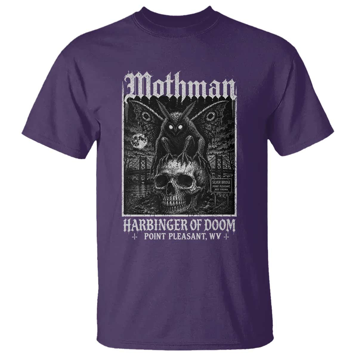 Mothman Harbinger of Doom Point Pleasant WV T Shirt Gothic Horror Cryptid Creature