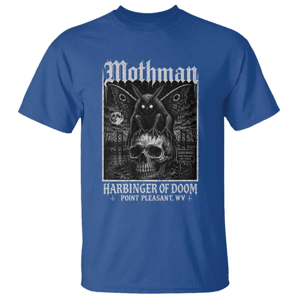 Mothman Harbinger of Doom Point Pleasant WV T Shirt Gothic Horror Cryptid Creature