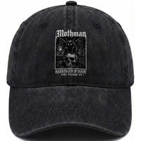 Mothman Harbinger of Doom Point Pleasant WV Washed Cotton Baseball Cap Gothic Horror Cryptid Creature