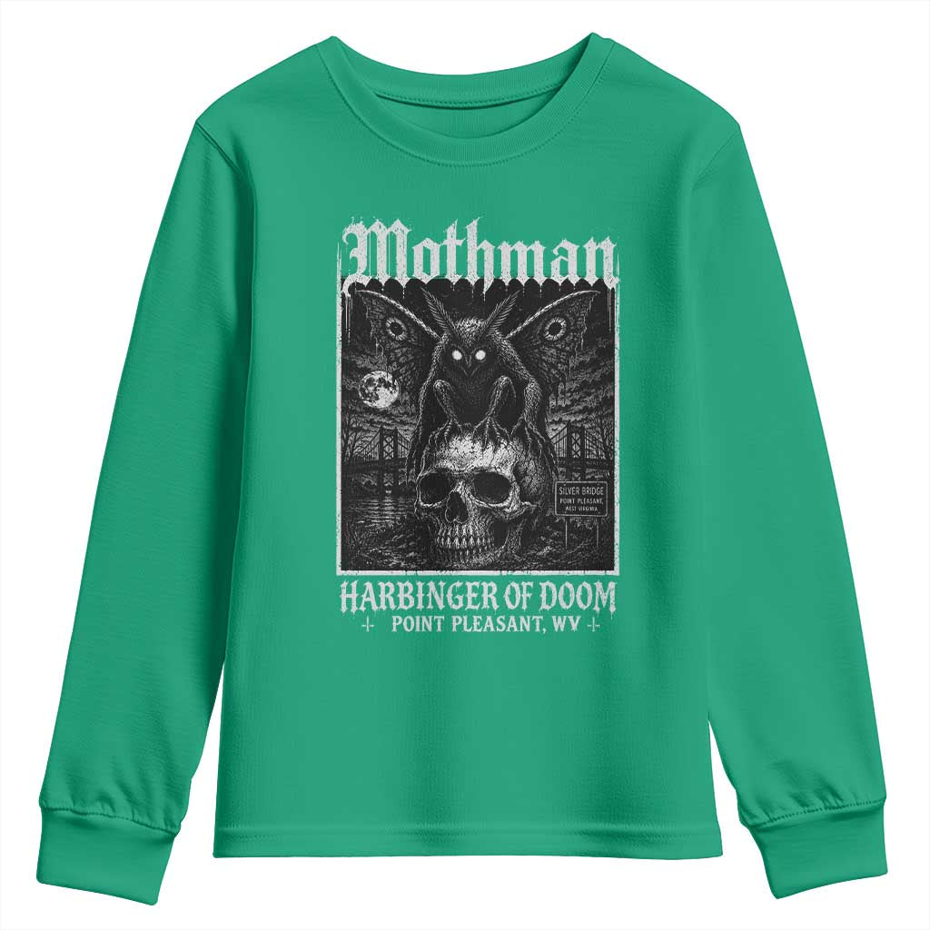 Mothman Harbinger of Doom Point Pleasant WV Youth Sweatshirt Gothic Horror Cryptid Creature