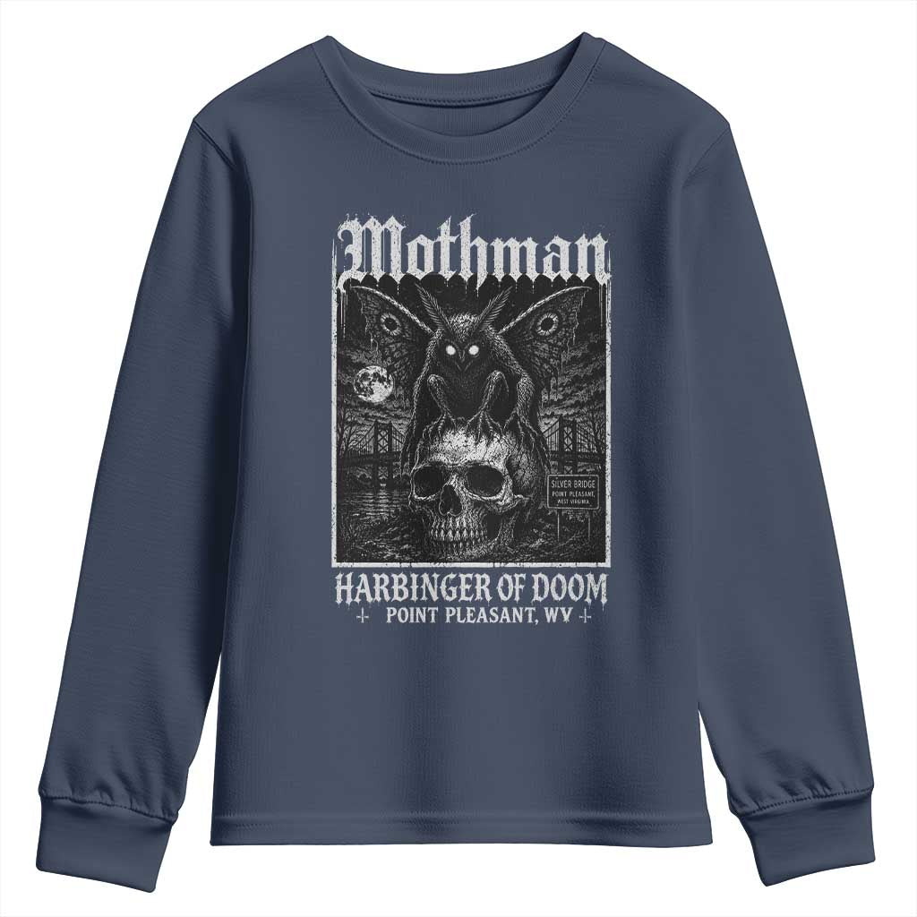 Mothman Harbinger of Doom Point Pleasant WV Youth Sweatshirt Gothic Horror Cryptid Creature