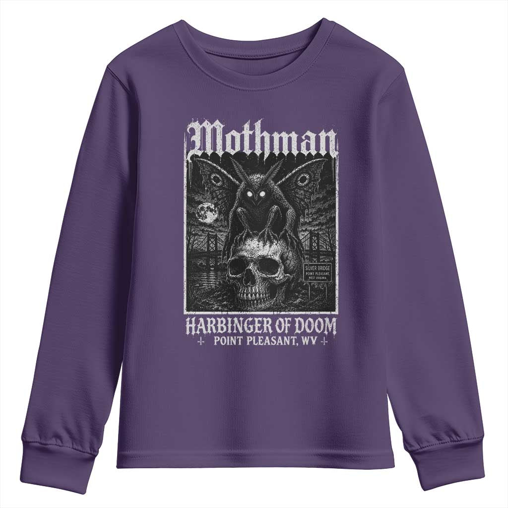 Mothman Harbinger of Doom Point Pleasant WV Youth Sweatshirt Gothic Horror Cryptid Creature