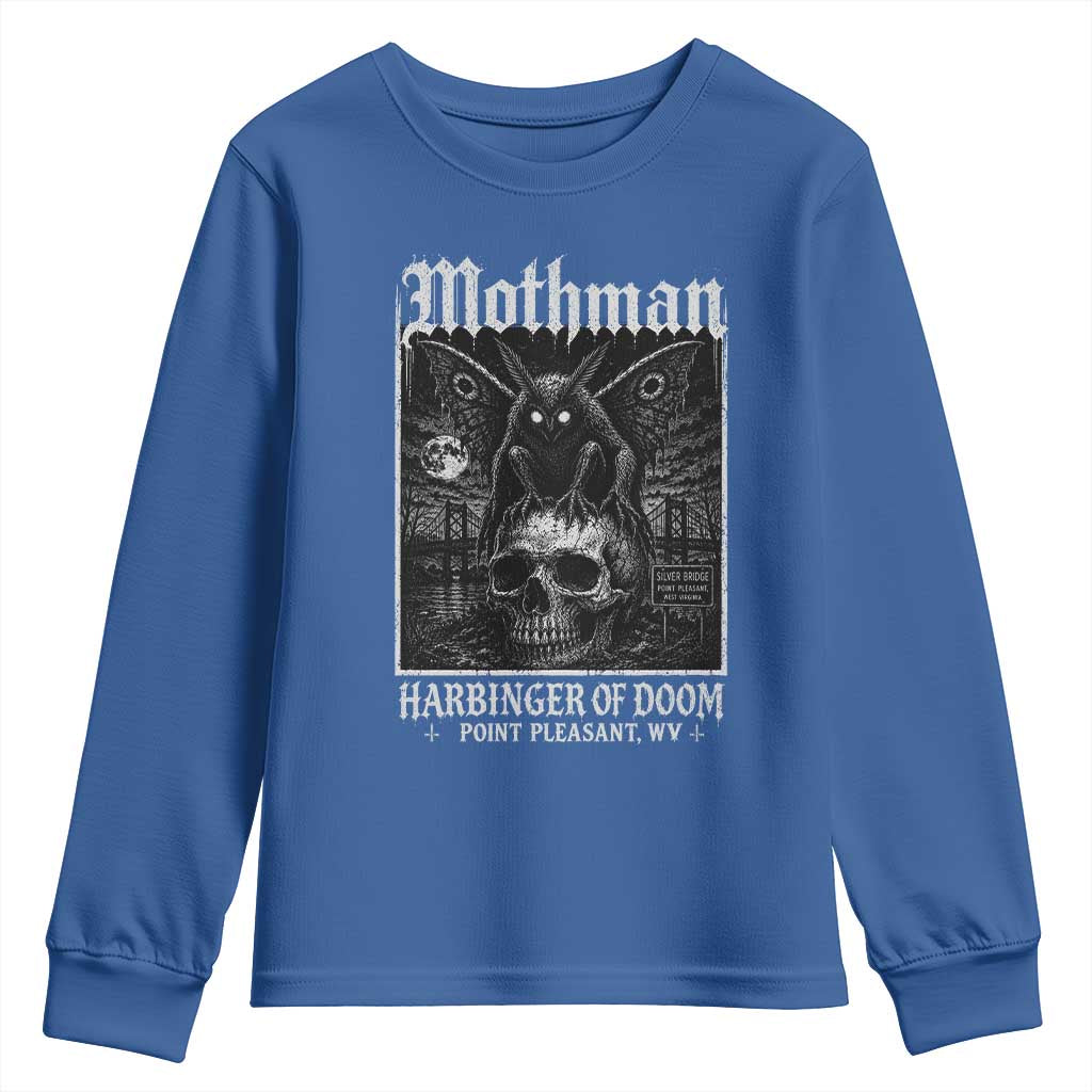 Mothman Harbinger of Doom Point Pleasant WV Youth Sweatshirt Gothic Horror Cryptid Creature