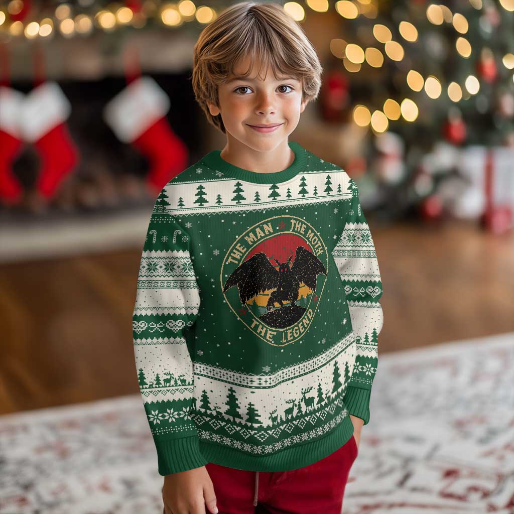 Funny Mothman The Man The Moth The Legend Ugly Christmas Sweater Retro Folklore Creepy Cryptid