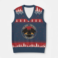 Funny Mothman The Man The Moth The Legend V-Neck Knit Sweater Vest Retro Folklore Creepy Cryptid