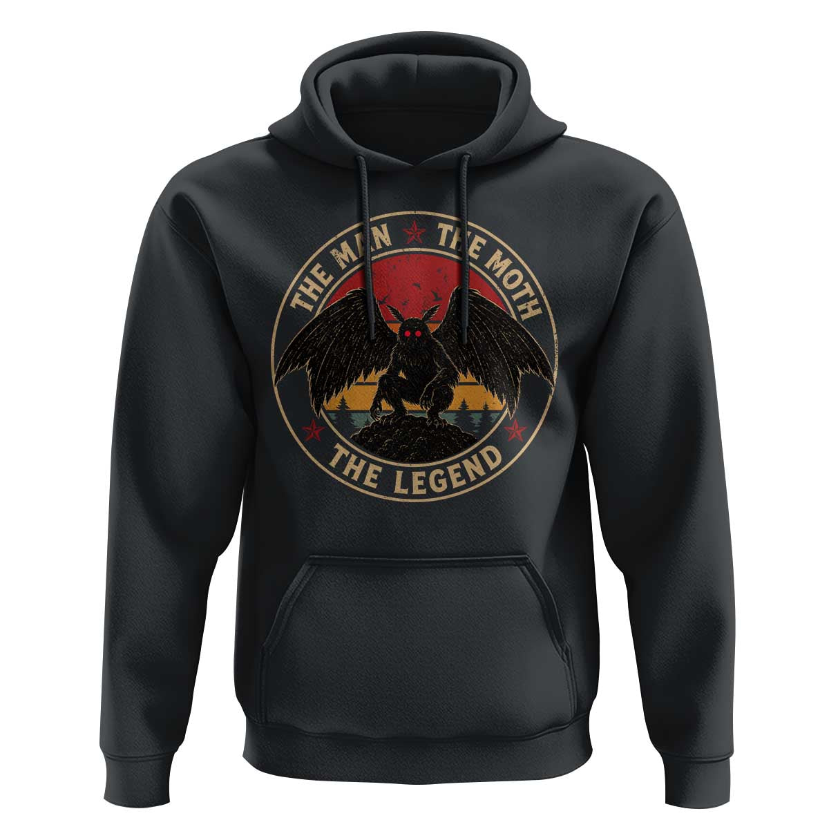 Funny Mothman The Man The Moth The Legend Hoodie Retro Folklore Creepy Cryptid