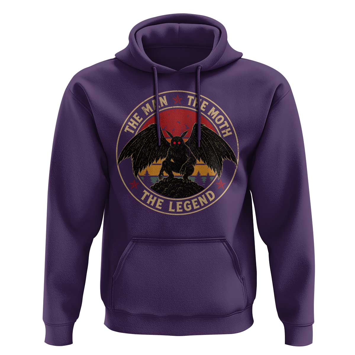 Funny Mothman The Man The Moth The Legend Hoodie Retro Folklore Creepy Cryptid