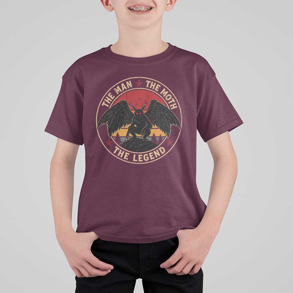 Funny Mothman The Man The Moth The Legend T Shirt For Kid Retro Folklore Creepy Cryptid