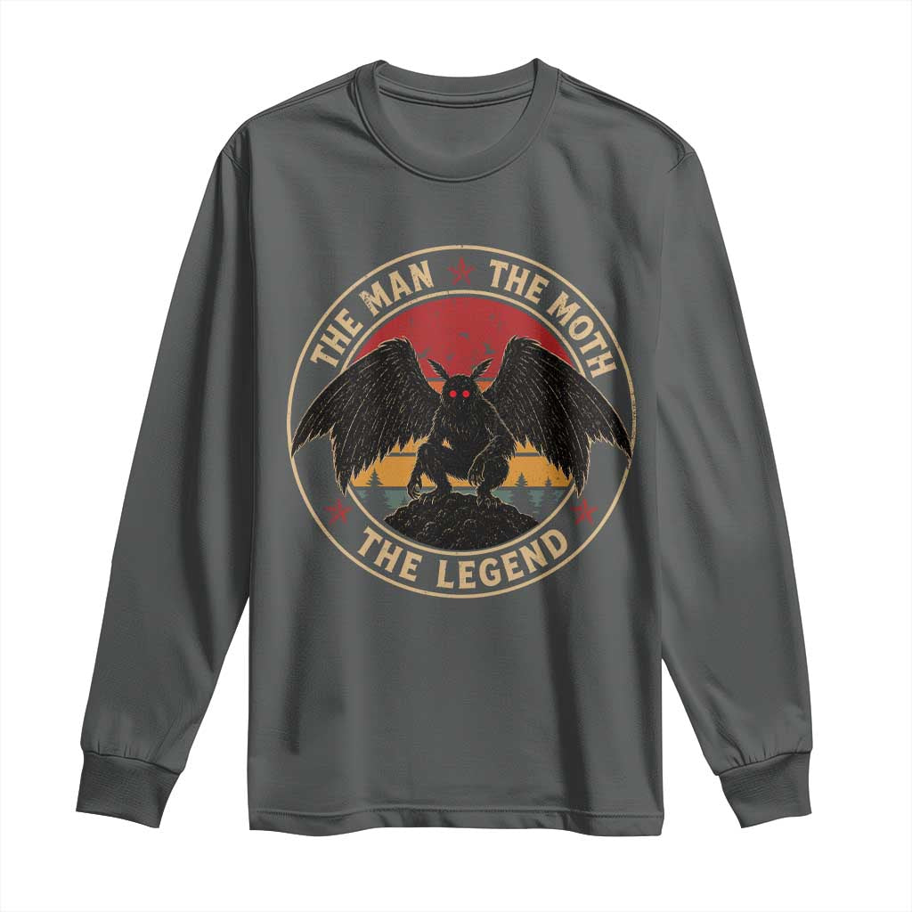 Funny Mothman The Man The Moth The Legend Long Sleeve Shirt Retro Folklore Creepy Cryptid
