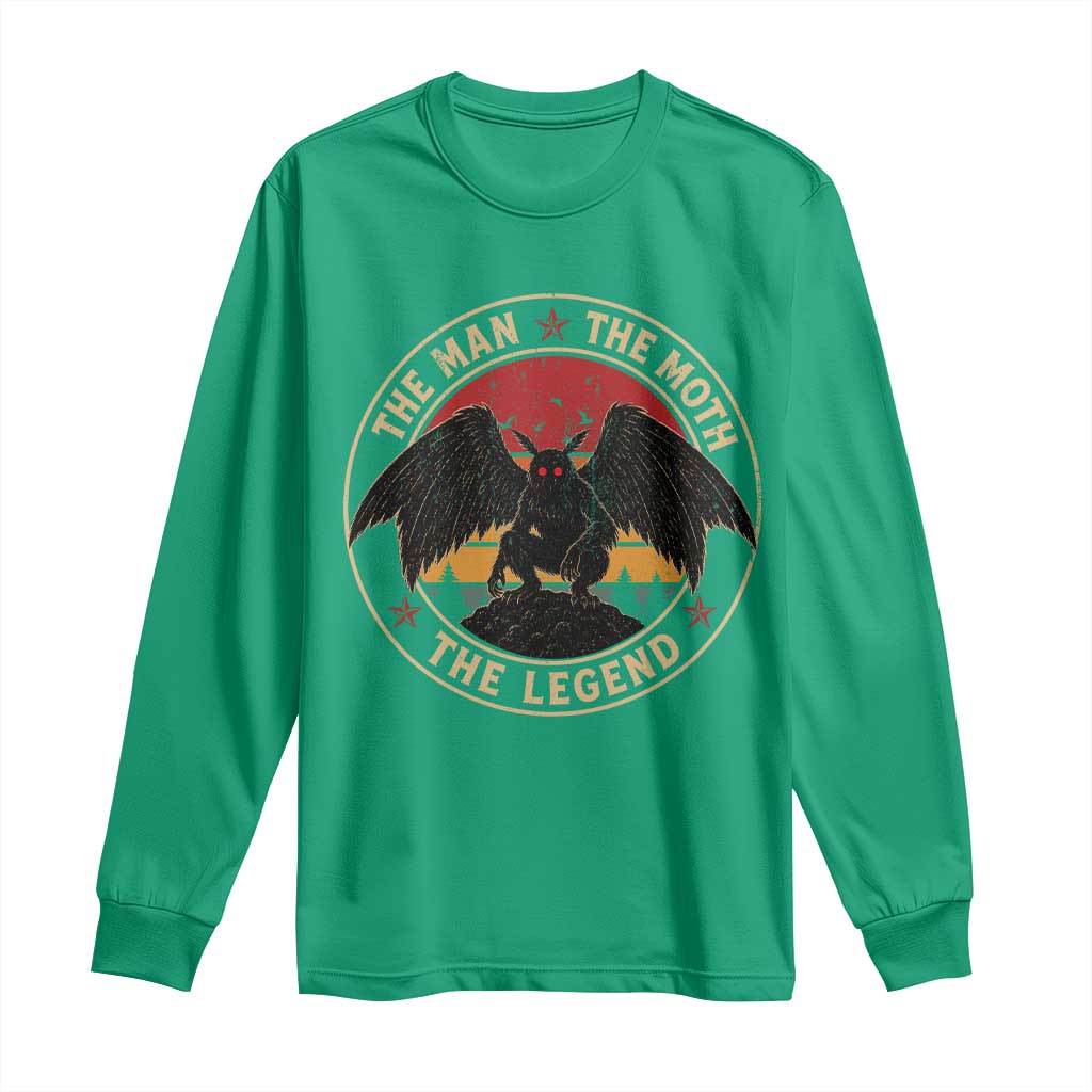 Funny Mothman The Man The Moth The Legend Long Sleeve Shirt Retro Folklore Creepy Cryptid