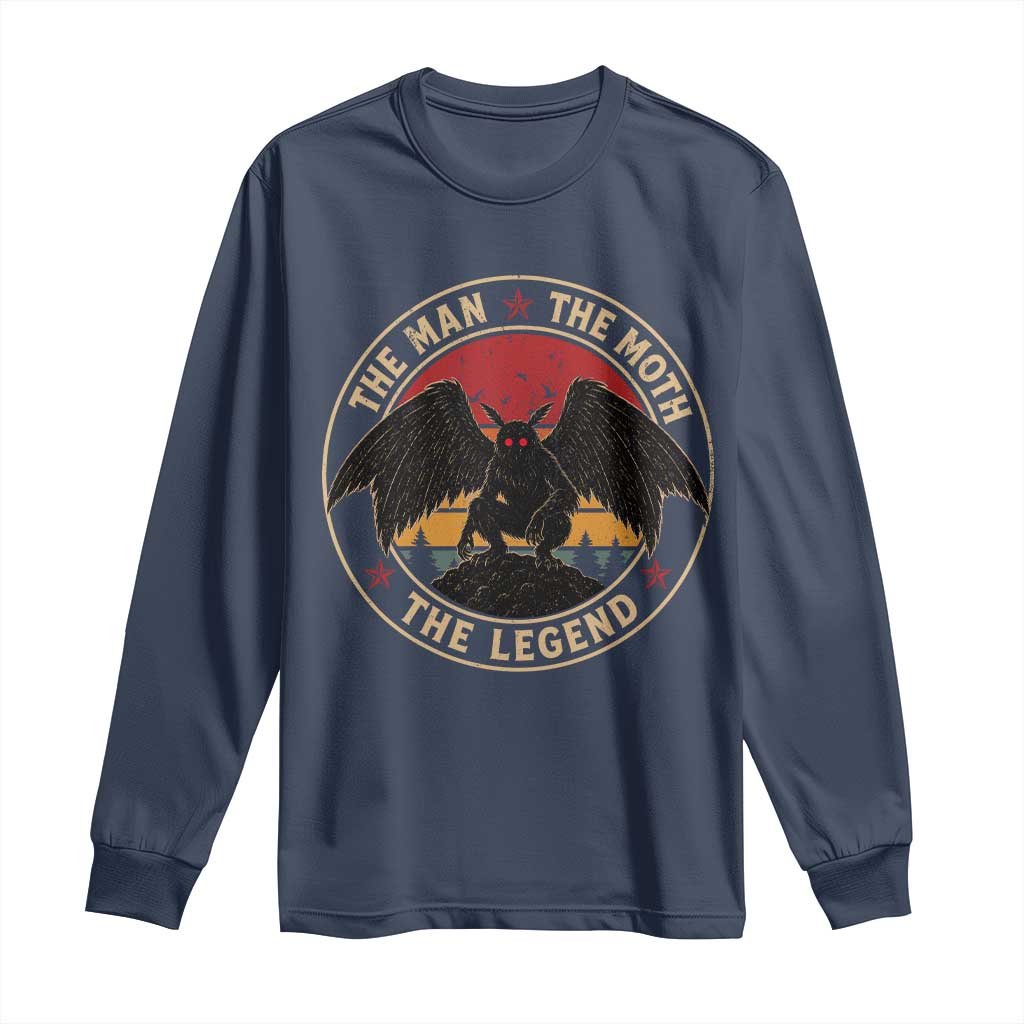 Funny Mothman The Man The Moth The Legend Long Sleeve Shirt Retro Folklore Creepy Cryptid