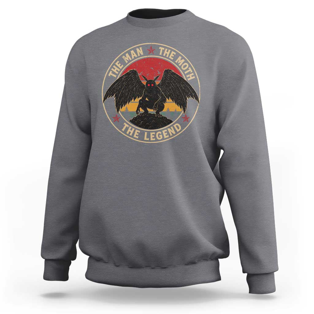 Funny Mothman The Man The Moth The Legend Sweatshirt Retro Folklore Creepy Cryptid