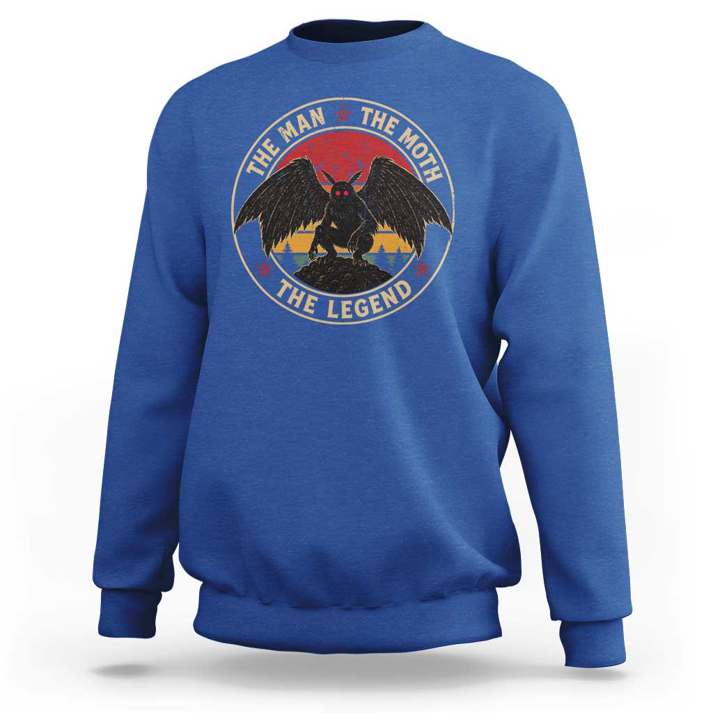 Funny Mothman The Man The Moth The Legend Sweatshirt Retro Folklore Creepy Cryptid