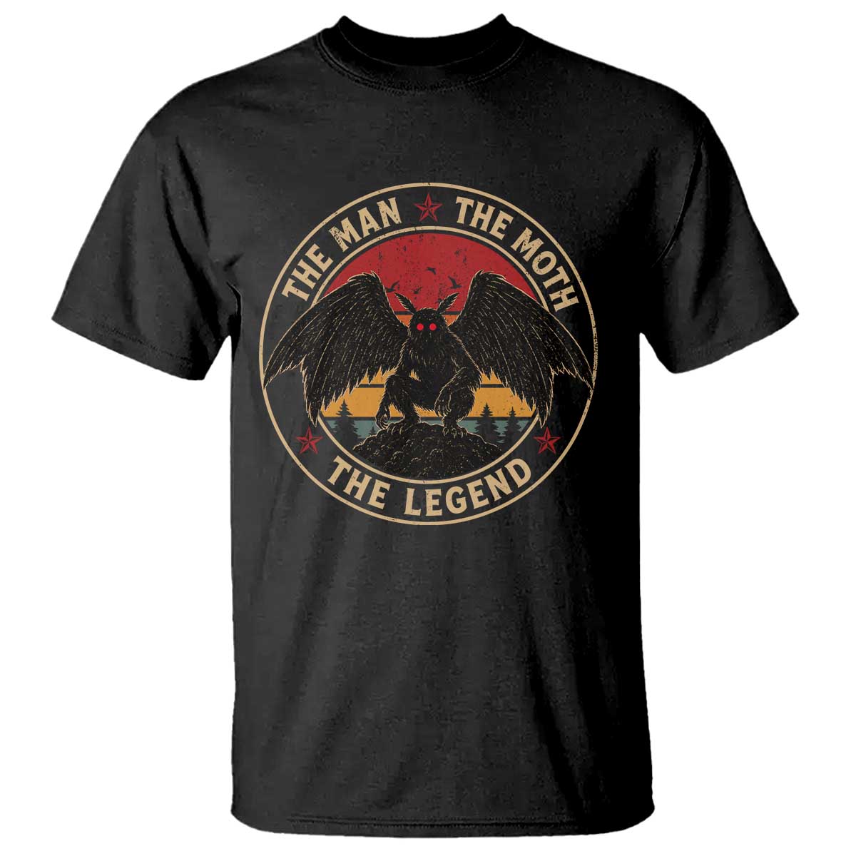 Funny Mothman The Man The Moth The Legend T Shirt Retro Folklore Creepy Cryptid