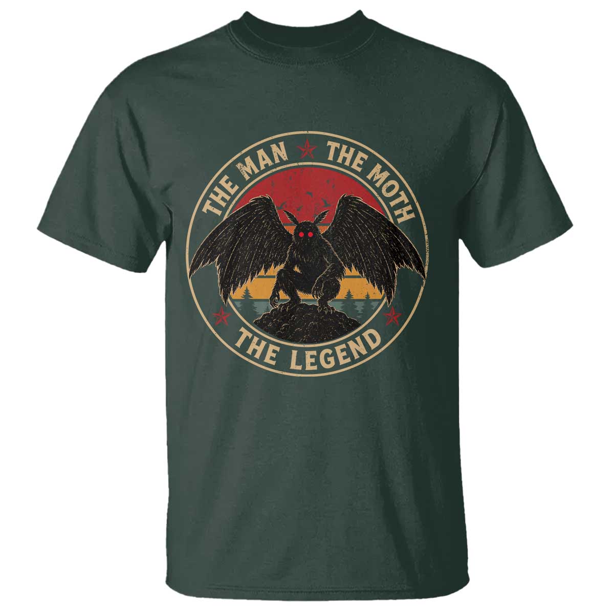 Funny Mothman The Man The Moth The Legend T Shirt Retro Folklore Creepy Cryptid