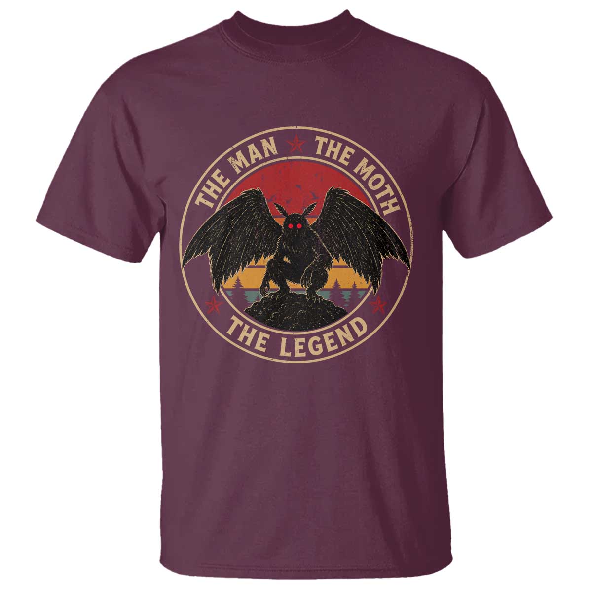 Funny Mothman The Man The Moth The Legend T Shirt Retro Folklore Creepy Cryptid