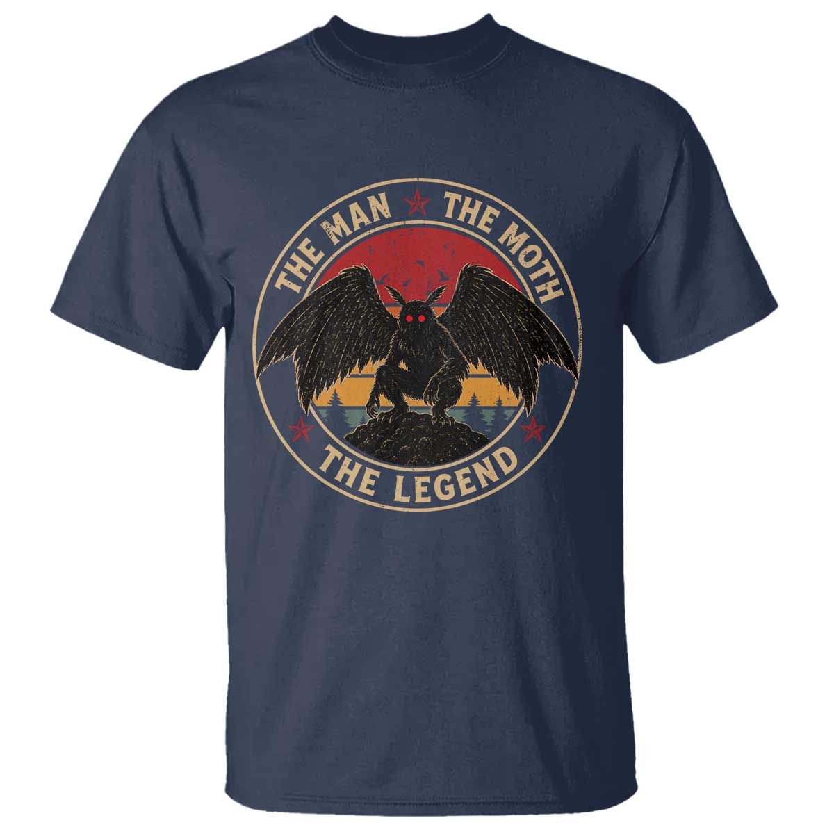 Funny Mothman The Man The Moth The Legend T Shirt Retro Folklore Creepy Cryptid