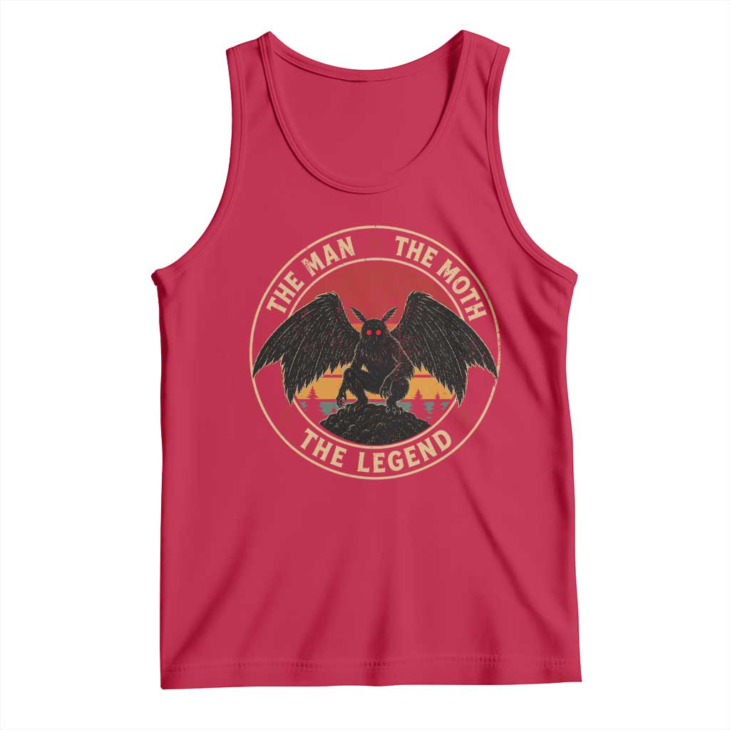 Funny Mothman The Man The Moth The Legend Tank Top Retro Folklore Creepy Cryptid