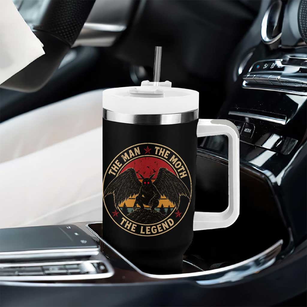 Funny Mothman The Man The Moth The Legend Tumbler With Handle Retro Folklore Creepy Cryptid
