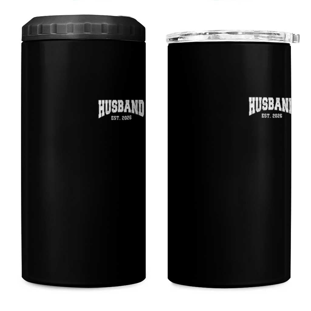 Husband Est 2026 4 in 1 Can Cooler Tumbler Just Married Couple Matching Wedding Honeymoon