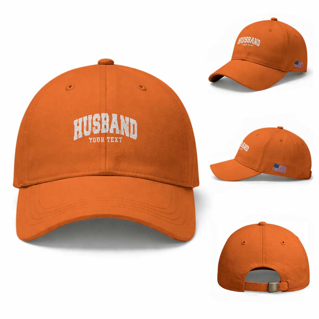 Personalized Husband Baseball Cap Custom Text Name Hubby Marriage Anniversary Couple Gift