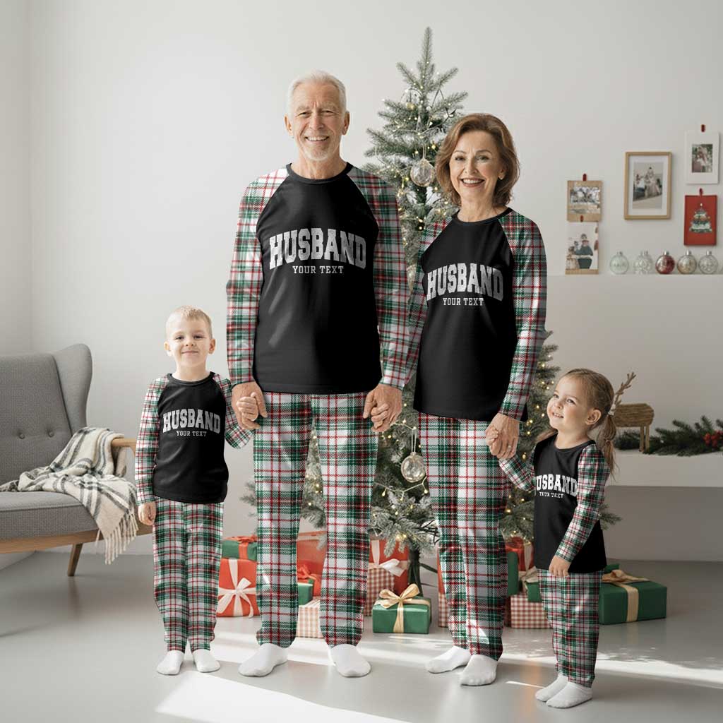 Personalized Husband Plaid Pajama Set Custom Text Name Hubby Marriage Anniversary Couple Gift