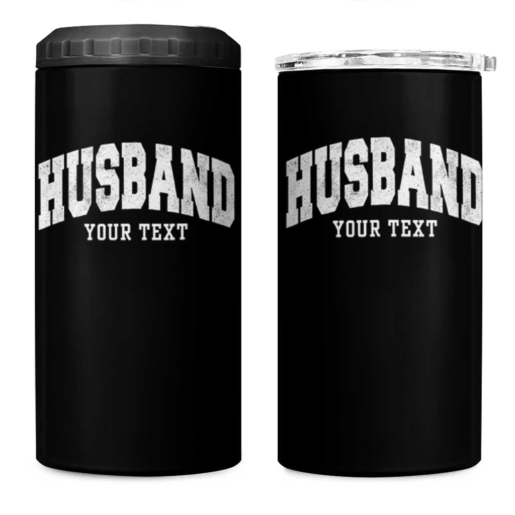 Personalized Husband 4 in 1 Can Cooler Tumbler Custom Text Name Hubby Marriage Anniversary Couple Gift