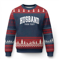 Personalized Husband Ugly Christmas Sweater Custom Text Name Hubby Marriage Anniversary Couple Gift
