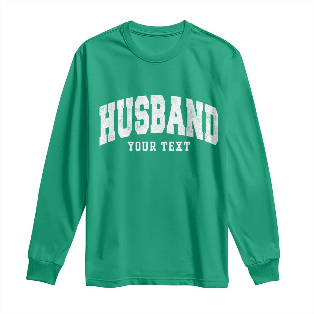 Personalized Husband Long Sleeve Shirt Custom Text Name Hubby Marriage Anniversary Couple Gift
