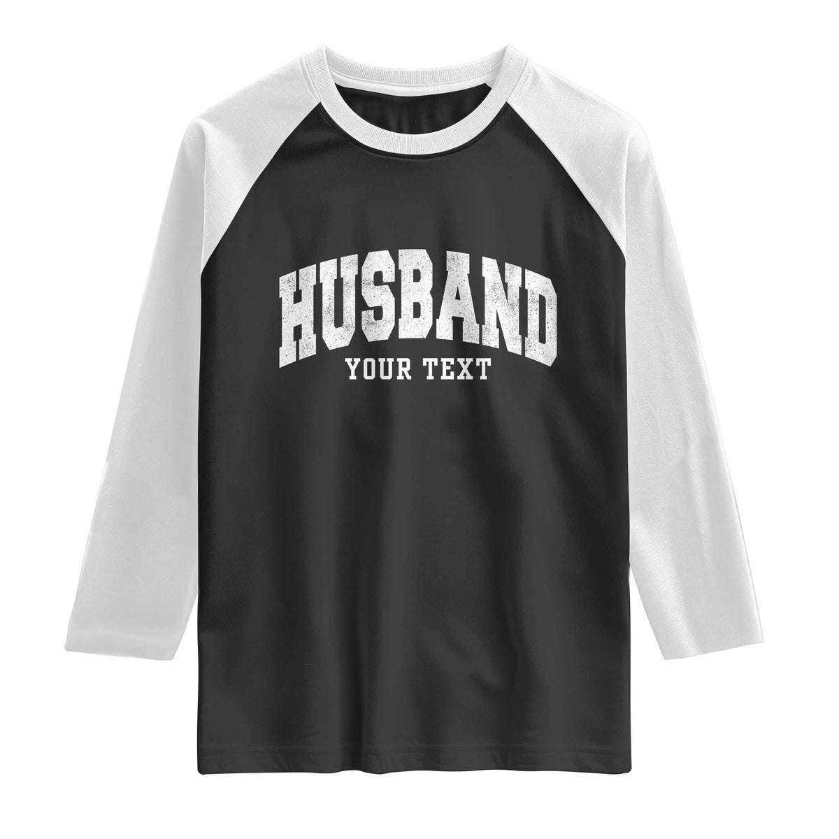 Personalized Husband Raglan Shirt Custom Text Name Hubby Marriage Anniversary Couple Gift