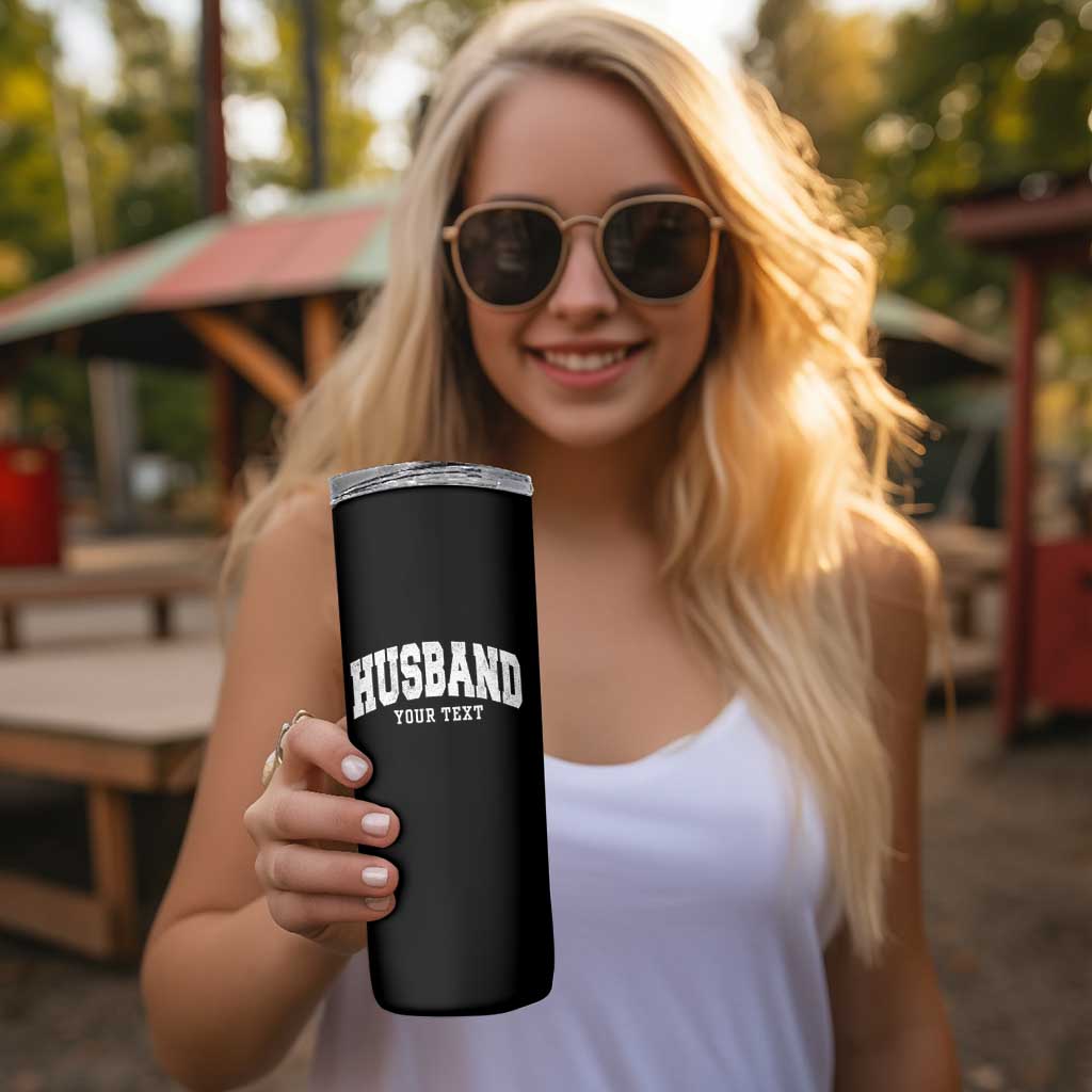 Personalized Husband Skinny Tumbler Custom Text Name Hubby Marriage Anniversary Couple Gift